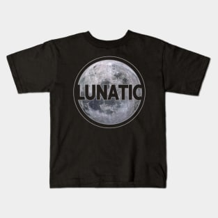 Moon Lunatic with lettering gift space idea Kids T-Shirt